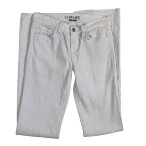 J Brand Mid Rise Bootcut Jeans Size 24 White Stretch Zip Fly Button